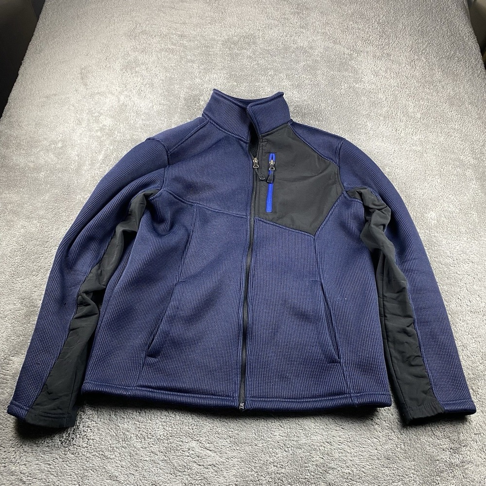 Swiss Tech Fleece Lined Full Zip Soft Shell Jacket Mens Small 34/36 Blue